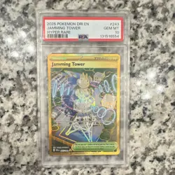 Pokemon Jamming Tower 243/182 Sv10 Destined Rivals Holo Hyper Rare PSA 10 2025 - Image 1