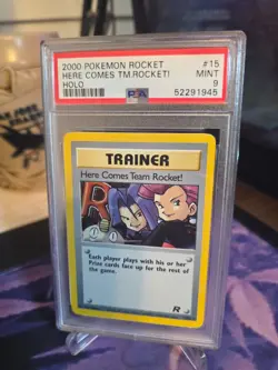 2000 Pokemon Here Comes Team Rocket Holo #15 PSA 9 Mint Vintage WOTC! - Image 2