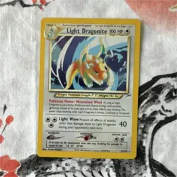 Pokemon TCG Light Dragonite Neo Destiny Holo Rare Card 14/105 Unlimited 100 HP - Image 1
