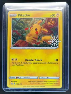 2019-2023 Pokemon SWSH Black Star Promos Pikachu Snowflake Stamp Holo #SWSH153 - Image 1