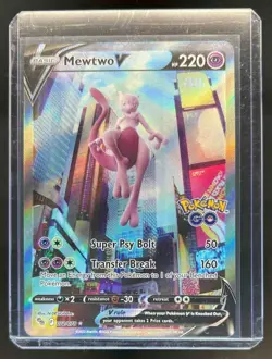 2022 Pokemon SWSH Pokemon GO Mewtwo V #072/078 - Image 1