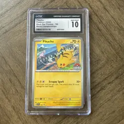 Pokemon Pikachu TCG Promo Card World Championships 2024 Black Star - Image 1