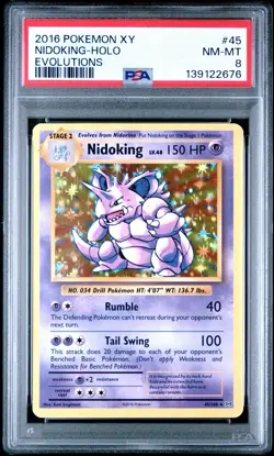Nidoking 45/108 PSA 8 Holo XY Evolutions Pokemon Card 🔥🔥 - Image 1