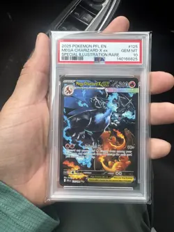 2025 POKEMON PFL EN-PHANTASMAL FLAMES #125 MEGA CHARIZARD X EX PSA 10 - Image 1