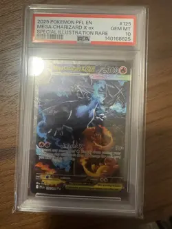 2025 POKEMON PFL EN-PHANTASMAL FLAMES #125 MEGA CHARIZARD X EX PSA 10 - Image 2