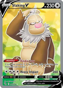 Slaking V - 077/078 - Pokemon Go Sword & Shield Full Art Rare Card NM - Image 1