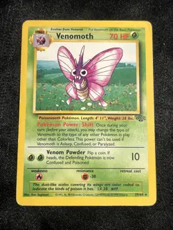 Pokemon TCG Jungle Set Venomoth Unlimited #29/64 Non Holo Rare 1999 WOTC MP (A1) - Image 1