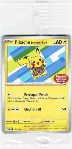 Pokemon Berkemeja Staryu Promo Pikachu's Indonesia Journey Card 155/SV-P - Image 1
