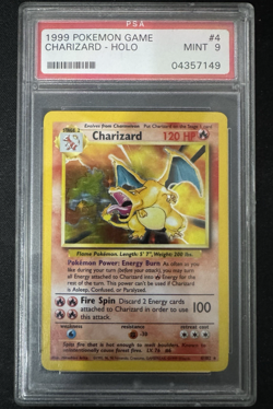 1999 Pokemon 4/102 Charizard Holo Rare PSA 9 Base Set Unlimited MINT #4 Old Cert - Image 1