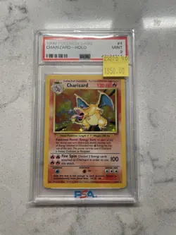 PSA 9 CHARIZARD 1999 Pokemon Base Unlimited #4/102 Holo Non-Shadowless Rare MINT - Image 1