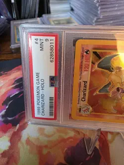 PSA 9 CHARIZARD - Pokemon Card Unlimited 1999 Base Set #4 HOLO Mint WOTC - Image 3