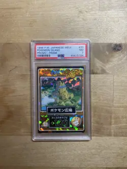 Pokemon Japanese Meiji 1998 33 Pokemon Island Prism Get Card PSA 7 - Image 1