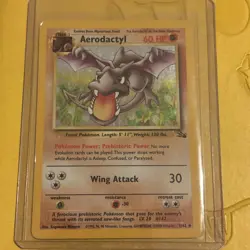 Pokemon TCG 1999 Fossil Base Set Aerodactyl 1/62 Holo Rare Card - Image 1