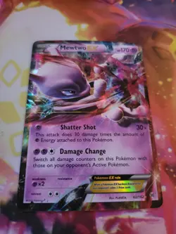 MEWTWO EX Holo 62/162 RARE Breakthrough Pokemon Card 2015 NM - Image 1