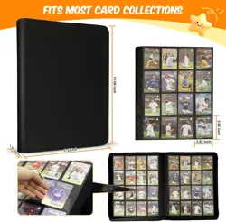 Premium Card Binder 16 Pocket, 1024 Cards PU Cover Trading Card Binder Side - Image 2