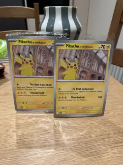 2x Pikachu At The Museum Jumbo Promo Card Natural History Museum x Pokemon TCG - Image 1