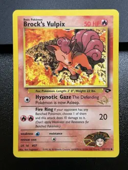 BROCK'S VULPIX W Stamp Pokemon Card - WOTC Promo - Gym Challenge - 37/132 LP (A) - Image 2