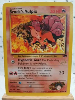 BROCK'S VULPIX W Stamp Pokemon Card - WOTC Promo - Gym Challenge - 37/132 LP (A) - Image 1