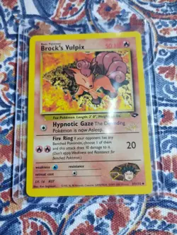 BROCK'S VULPIX W Stamp Pokemon Card - WOTC Promo - Gym Challenge - 37/132 LP (C) - Image 1