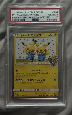 UK Seller PSA 10 Pretend Comedian Pikachu 407/SM-P Promo Japanese Pokemon Card - Image 1