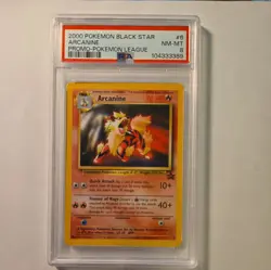 2000 Pokemon Black Star Promo Arcanine #6 Pokemon League PSA 8 NM - Image 1