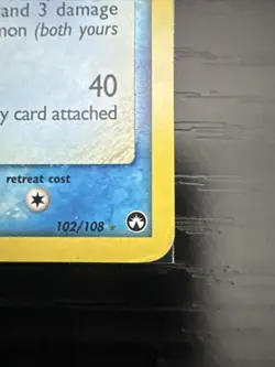 Vaporeon Gold Star Power Keepers Ultra Rare Holo Card 102/108 LP Condition - Image 2