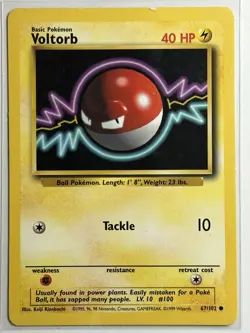 Voltorb Base Set 067/102 MP-LP Pokemon Card - Image 1