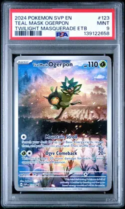 Teal Mask Ogerpon #123 PSA 9 Holo Twilight Masquerade ETB Promo Pokemon Card 🔥 - Image 1