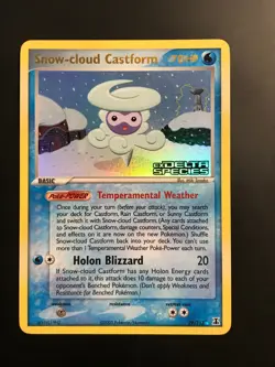 Snow-Cloud Castform 29/113 EX Delta Species Pokemon Card Holo Stamp Rare - LP - Image 1