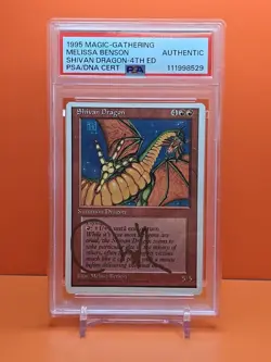 1995 MAGIC The Gathering SHIVAN DRAGON 4TH ED PSA/DNA CERTIFIED MELISSA BENSON - Image 1