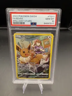 PSA 10 GEM MINT Pokemon Eevee Brilliant Stars Full Art TG11/TG30 - Image 1