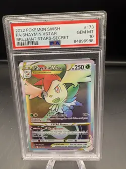 Pokemon TCG Shaymin VSTAR Rainbow Secret Rare 173/172 Brilliant Stars PSA 10 - Image 1