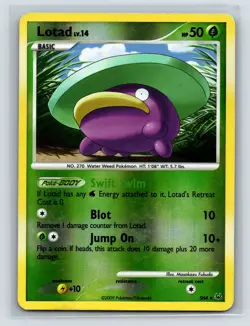 Shiny Lotad SH4 Platinum 2009 Secret Rare Reverse Holo Pokemon - Image 1