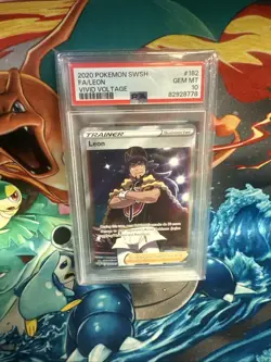 2020 Pokemon SWSH Vivid Voltage Leon Full Art #182/185 PSA 10 - Image 1