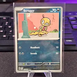 Scraggy 057/086 Master Ball Reverse Holo White Flare English Pokemon WHT EN - Image 1