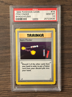 Pokemon Game Shadowless ITEM FINDER #74 PSA10 # 25723435 - Image 2