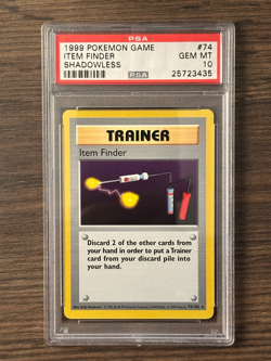 Pokemon Game Shadowless ITEM FINDER #74 PSA10 # 25723435 - Image 3