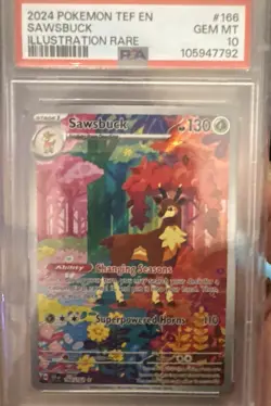 2024 Pokemon Sawsbuck #166 *Pokemon Temporal Forces* PSA 10 GEM MT - Image 1