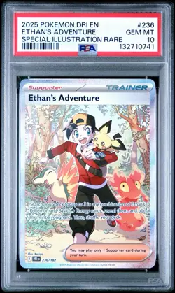 PSA 10 GEM MINT - Pokemon TCG Ethan's Adventure 236/182 SIR Destined Rivals - Image 3