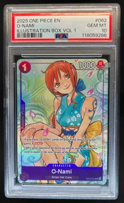 2025 One Piece Illustration Box Vol 1 O-Nami #OP05-062 PSA 10 GEM MINT - Image 1