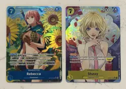 One Piece TCG Stussy OP13-110 Alt Art & Rebecca OP10-058 Alt Art - Image 1
