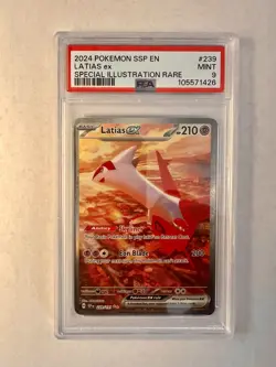 Pokemon Latias EX TCG Surging Sparks 239/191 Special Illustration Rare PSA 9 - Image 1