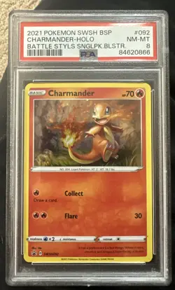 PSA 8 Charmander SWSH092 SWSH: Sword & Shield Promo Cards Holo - Image 1