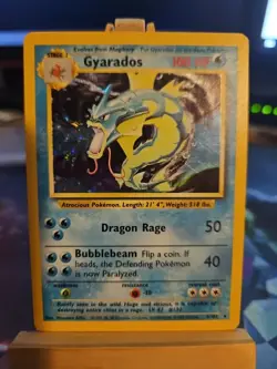 Pokemon Gyarados Holo Rare TCG Card 006/102 Base Set MP - Image 1