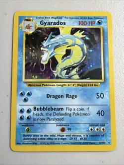 Pokemon TCG Gyarados Holo Rare Card 006/102 Base Set 1999 Unlimited - Image 1