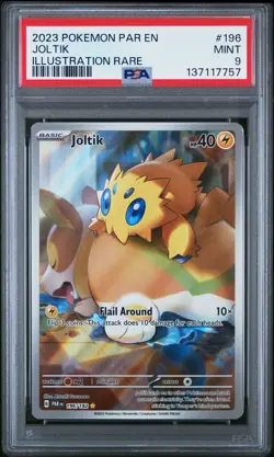 2023 POKEMON PAR EN-PARADOX RIFT ILLUSTRATION RARE #196 JOLTIK PSA 9 - Image 1