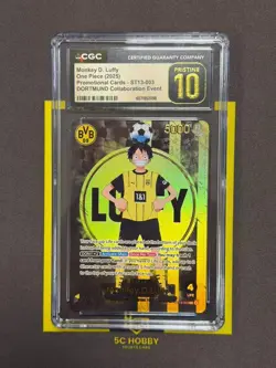2025 ONE PIECE BVB DORTMUND PROMO CARD #ST13-003 MONKEY D. LUFFY CGC 10 PRISTINE - Image 1