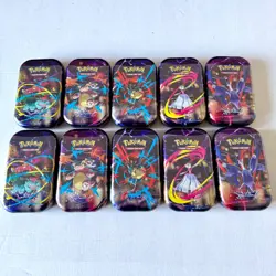 POKEMON TCG 10X MEGA EVOLUTION MINI TINS (2 FULL ART SET) TRADING CARDS SEALED - Image 1