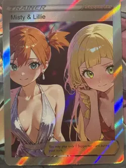 Pokemon Misty & Lillie Anime Waifu Custom DIY Trainer Art Sexy Pokemon card - Image 2