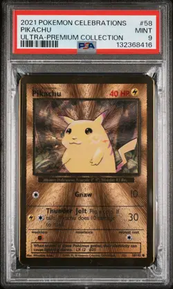 PSA 9 Pikachu - (Celebrations Metal Card) 058/102 - Image 1